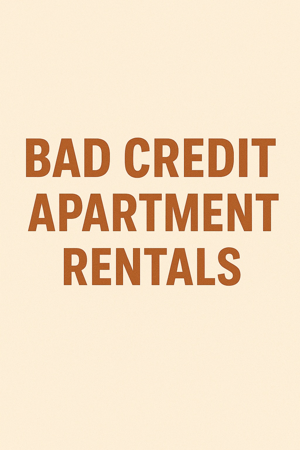 bad credit apartments